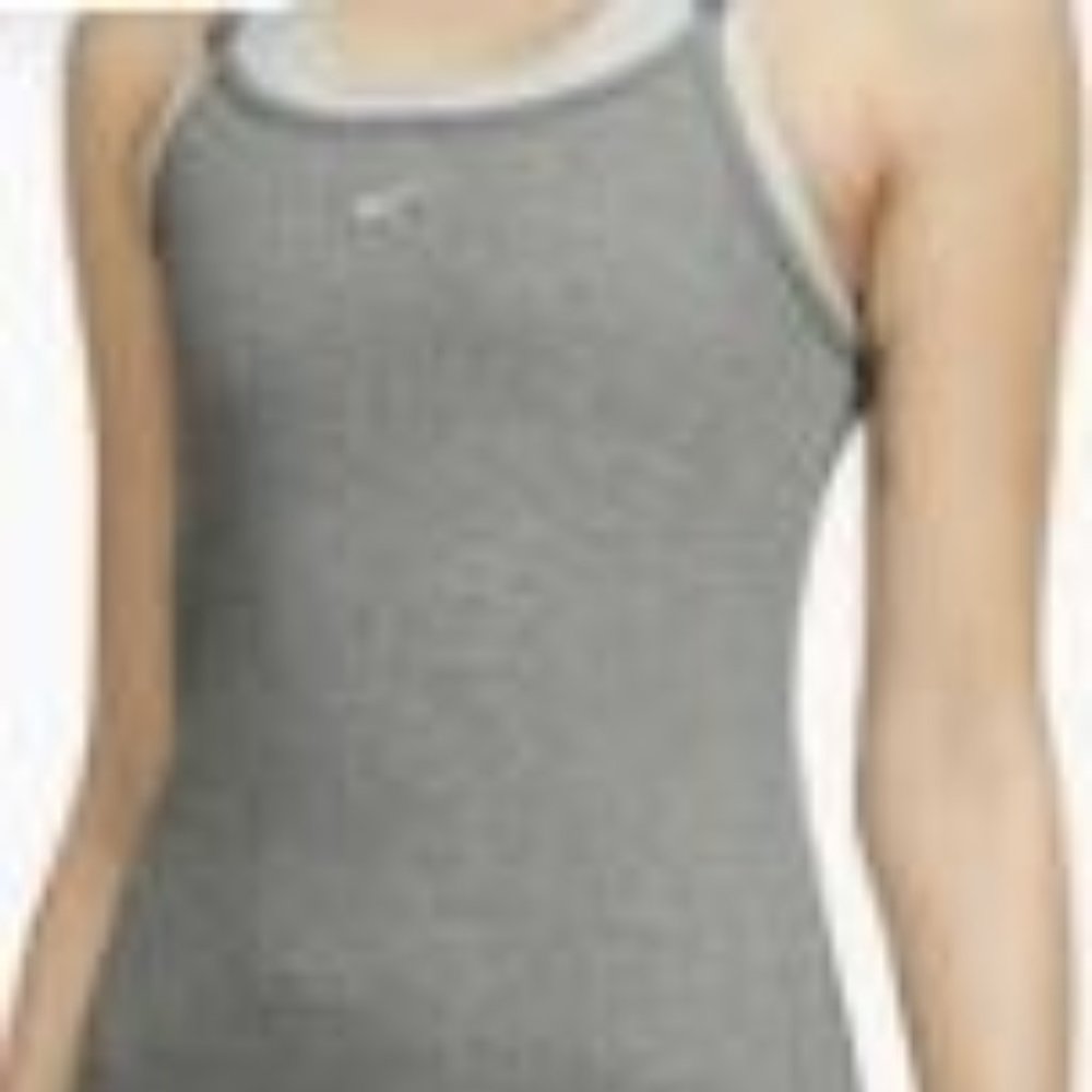 NIKE Ribbed Stretch Cotton Mini Dress in Heather Grey Sz Large - Picture 4 of 4
